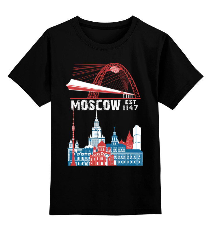 

Детская футболка классическая Printio Moscow. established in 1147, р. 128, Черный, 0000000635691