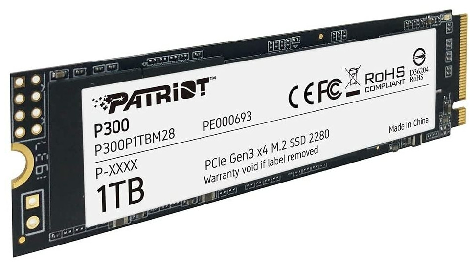 SSD накопитель Patriot Memory P300 M.2 2280 1 ТБ (P300P1TBM28)