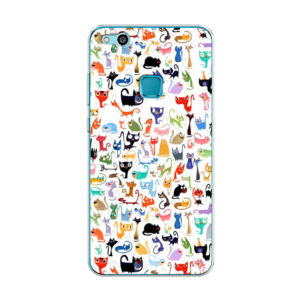 

Чехол для Huawei P10 Lite "Цветные коты", Разноцветный, 61350-1