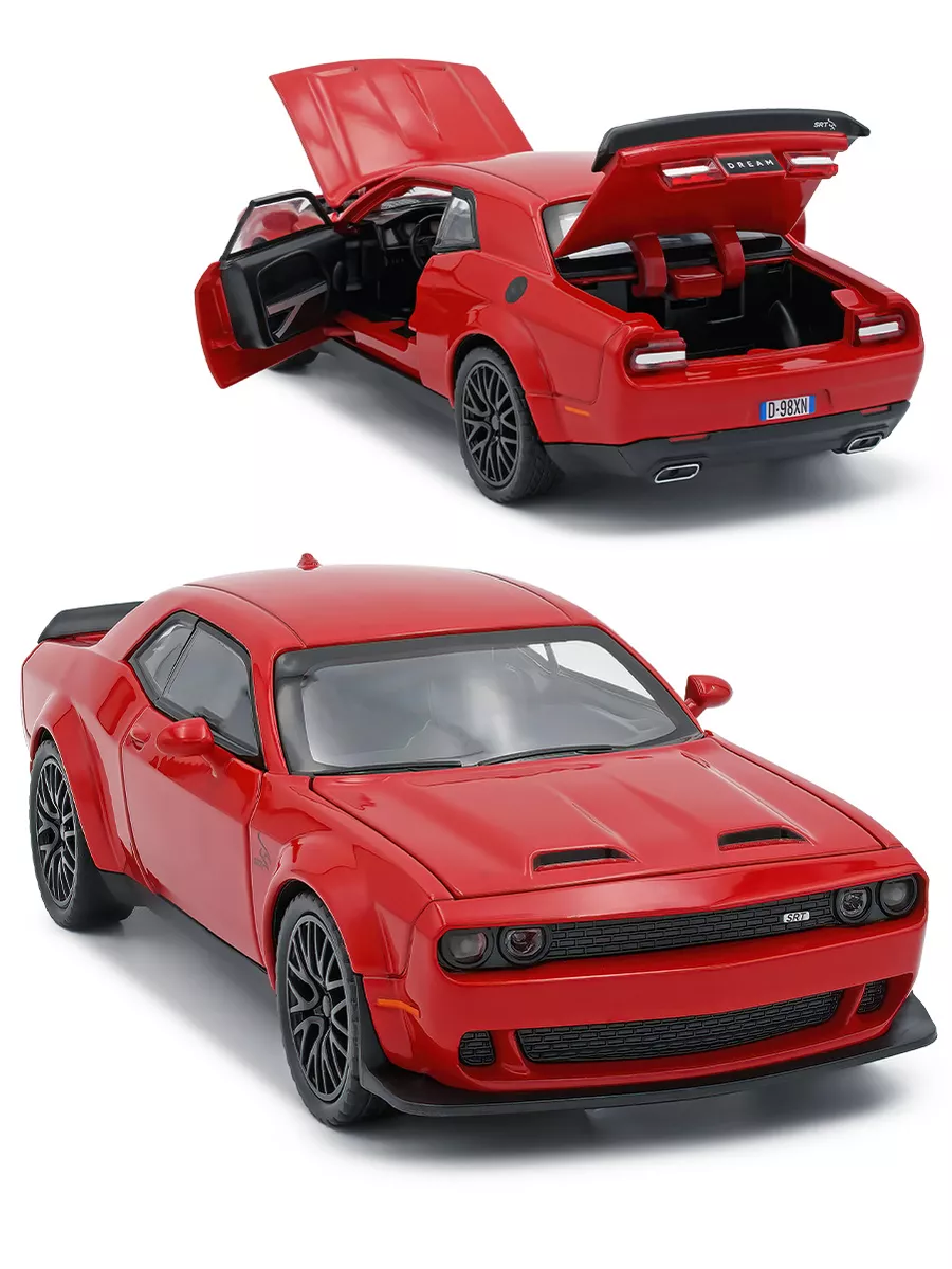 

Металлическая машинка КарандашоФФ красный Dodge Challenger 21 см, Dodge