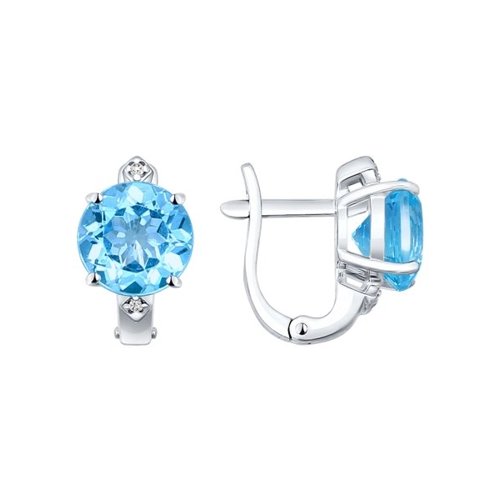 

Серьги из серебра SOKOLOV 92021157, топаз/фианит, 92021157