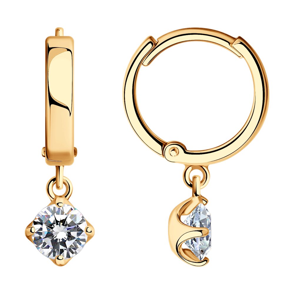 

Серьги конго из серебра SOKOLOV 93022245, фианит, 93022245
