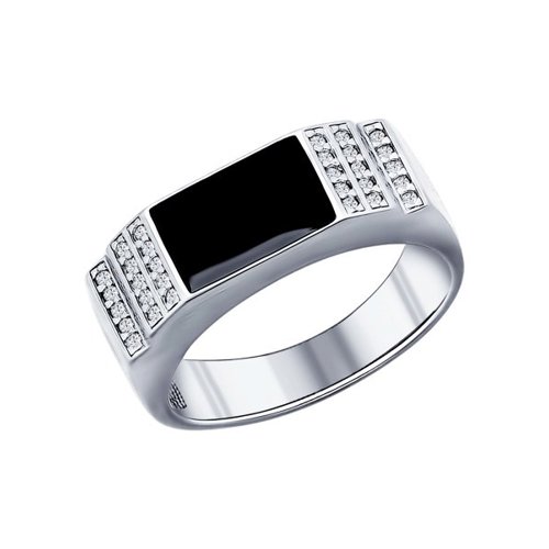 

Кольцо из серебра р.  SOKOLOV 94011390, фианит\эмаль, 94011390