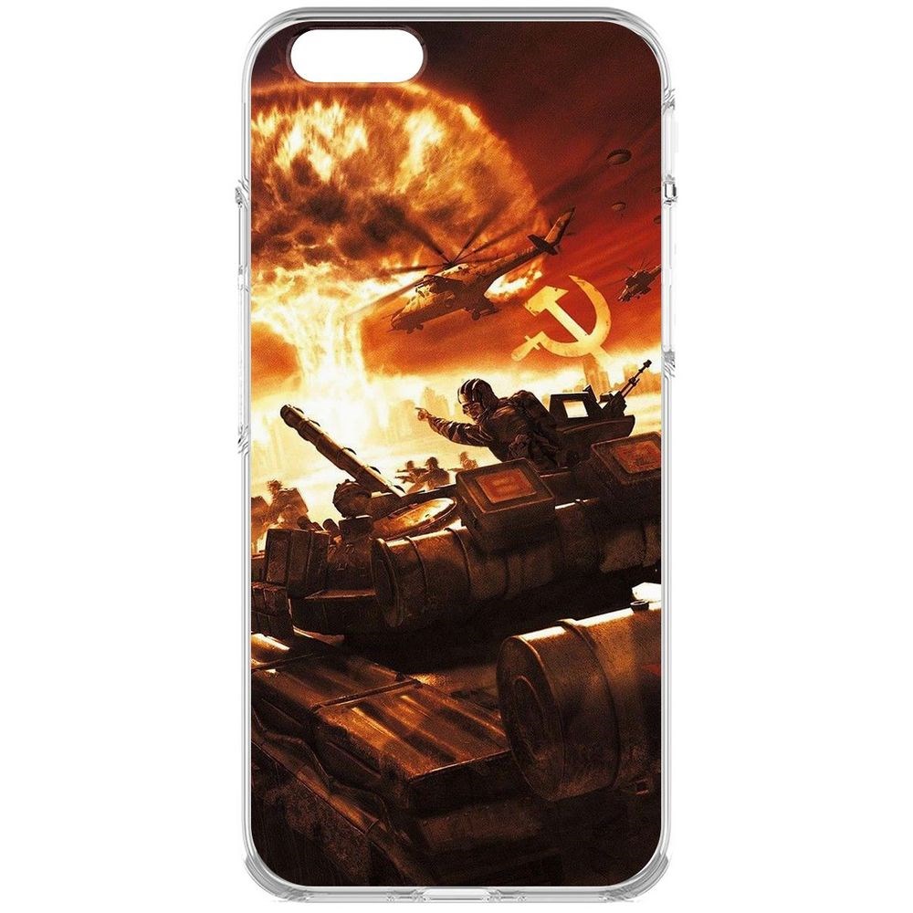 

Чехол-накладка Krutoff Clear Case Красная Угроза для iPhone 6S, Прозрачный