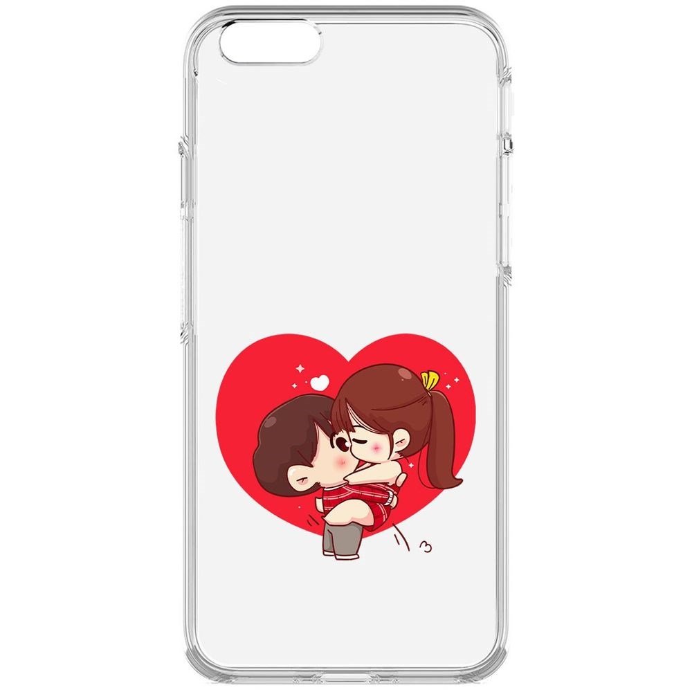 

Чехол-накладка Krutoff Clear Case Аниме любовь для iPhone 6S, Прозрачный
