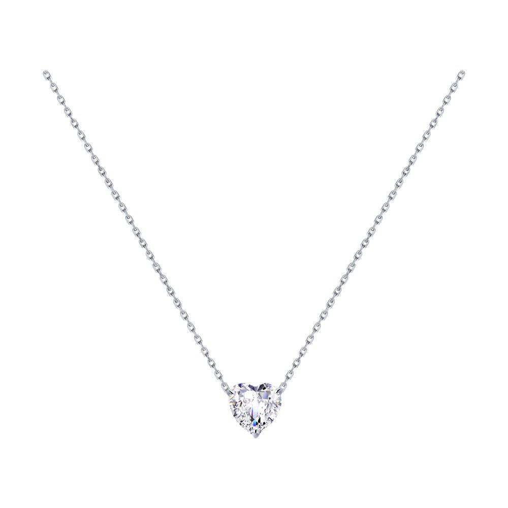 

Колье из серебра 50 см SOKOLOV 94070215, фианит, 94070215