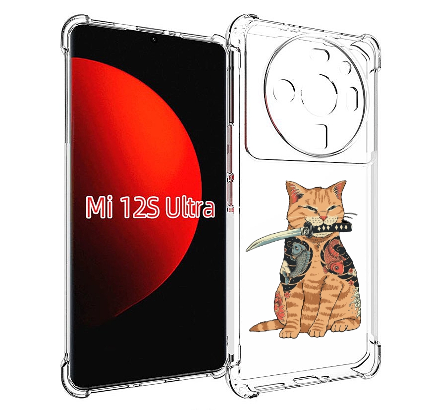 

Чехол MyPads кот-с-катаной для Xiaomi 12S Ultra, Прозрачный, Tocco