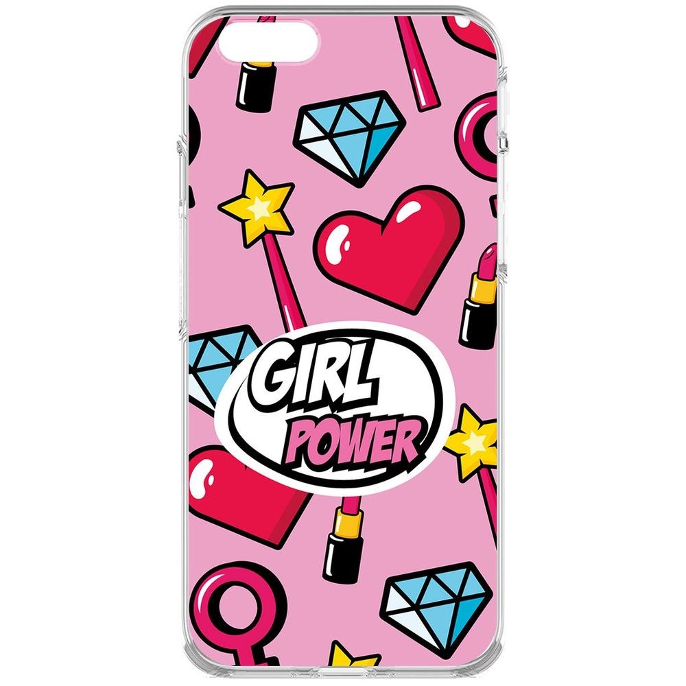 

Чехол-накладка Krutoff Clear Case Girl Power для iPhone 6S, Прозрачный