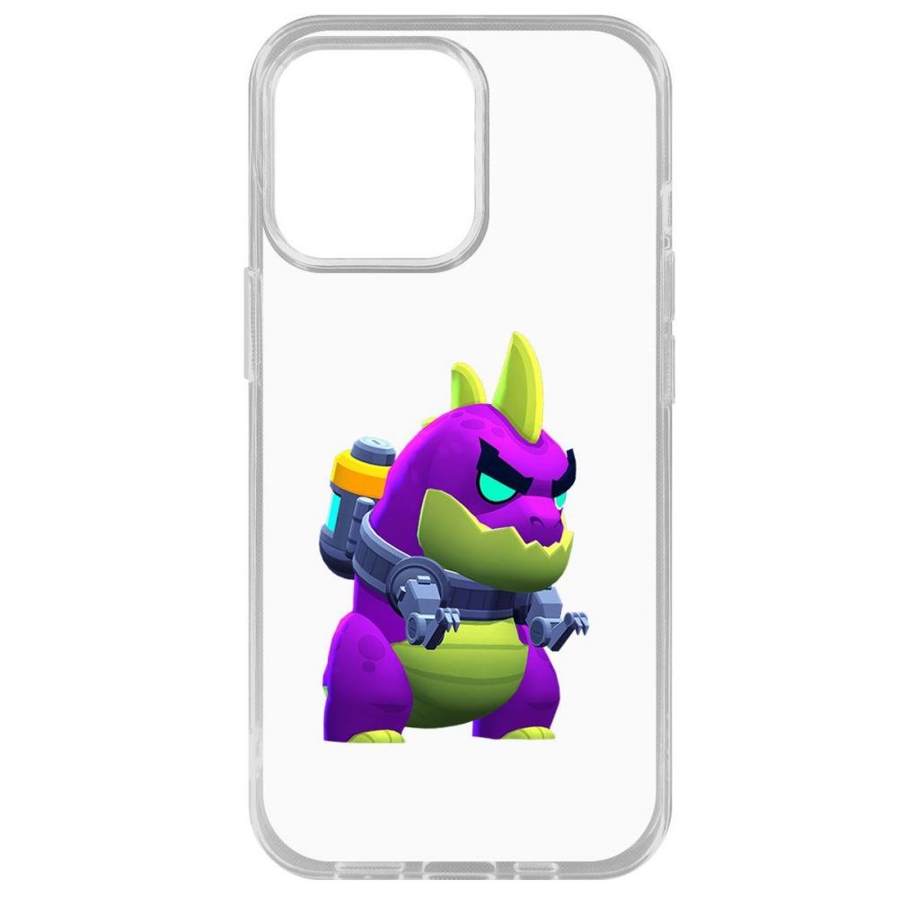 

Чехол-накладка Krutoff Clear Case Brawl Stars-Мегамонстр для iPhone 14 Pro Max, Прозрачный
