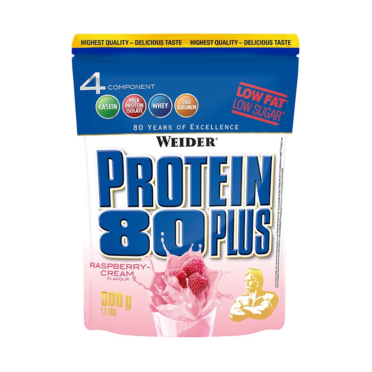Protein 80 Plus, 500 г, вкус: малина-крем
