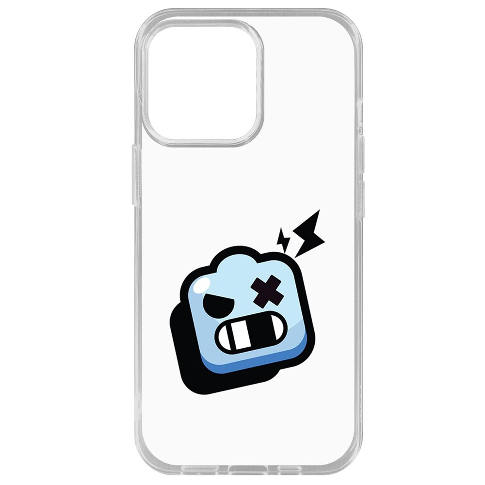 

Чехол-накладка Krutoff Clear Case Brawl Stars-Роборубка для iPhone 14 Pro Max, Прозрачный