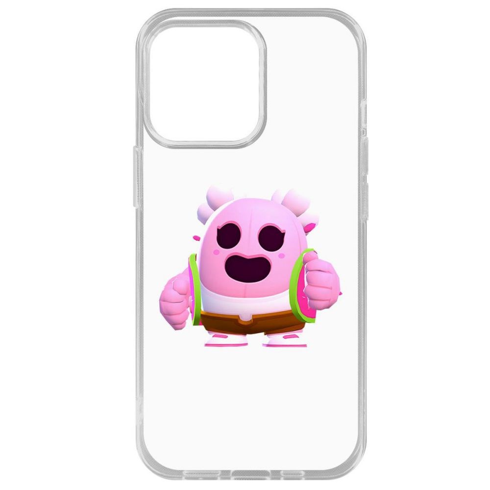 

Чехол-накладка Krutoff Clear Case Brawl Stars-Сакура Спайк для iPhone 14 Pro Max, Прозрачный