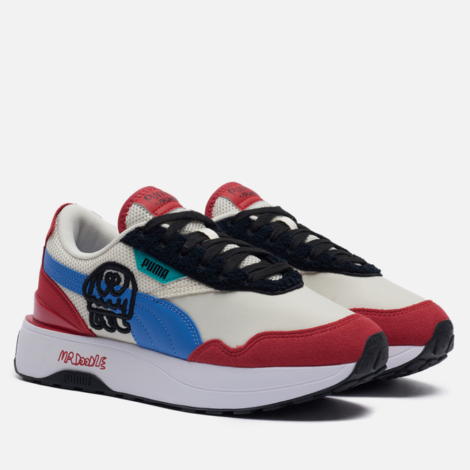 фото Кроссовки женские puma x mr doodle cruise rider бежевые 6.5 us