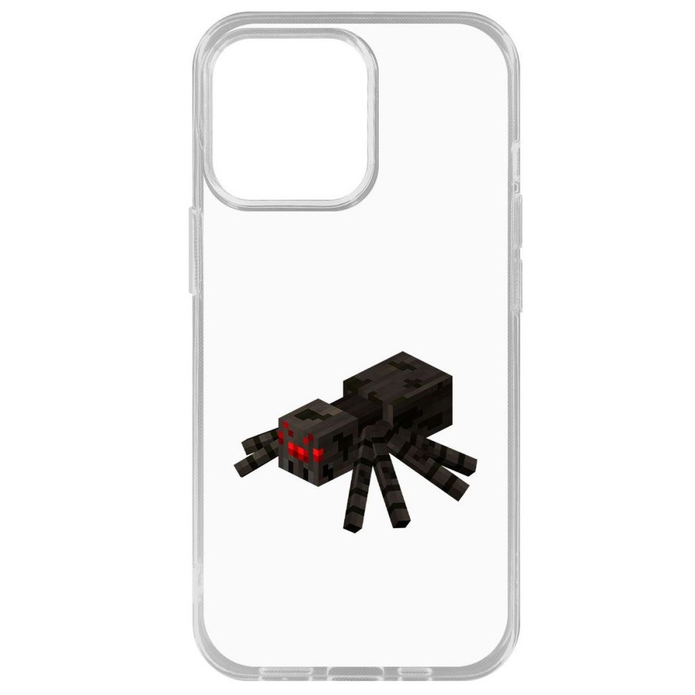 

Чехол-накладка Krutoff Clear Case Minecraft-Паук для iPhone 14 Pro Max, Прозрачный
