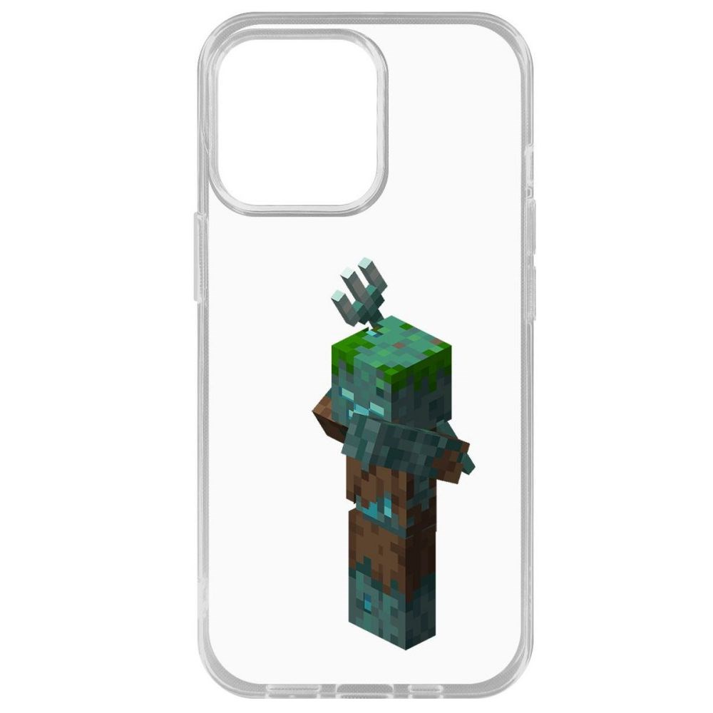 

Чехол-накладка Krutoff Clear Case Minecraft-Утопленник для iPhone 14 Pro Max, Прозрачный