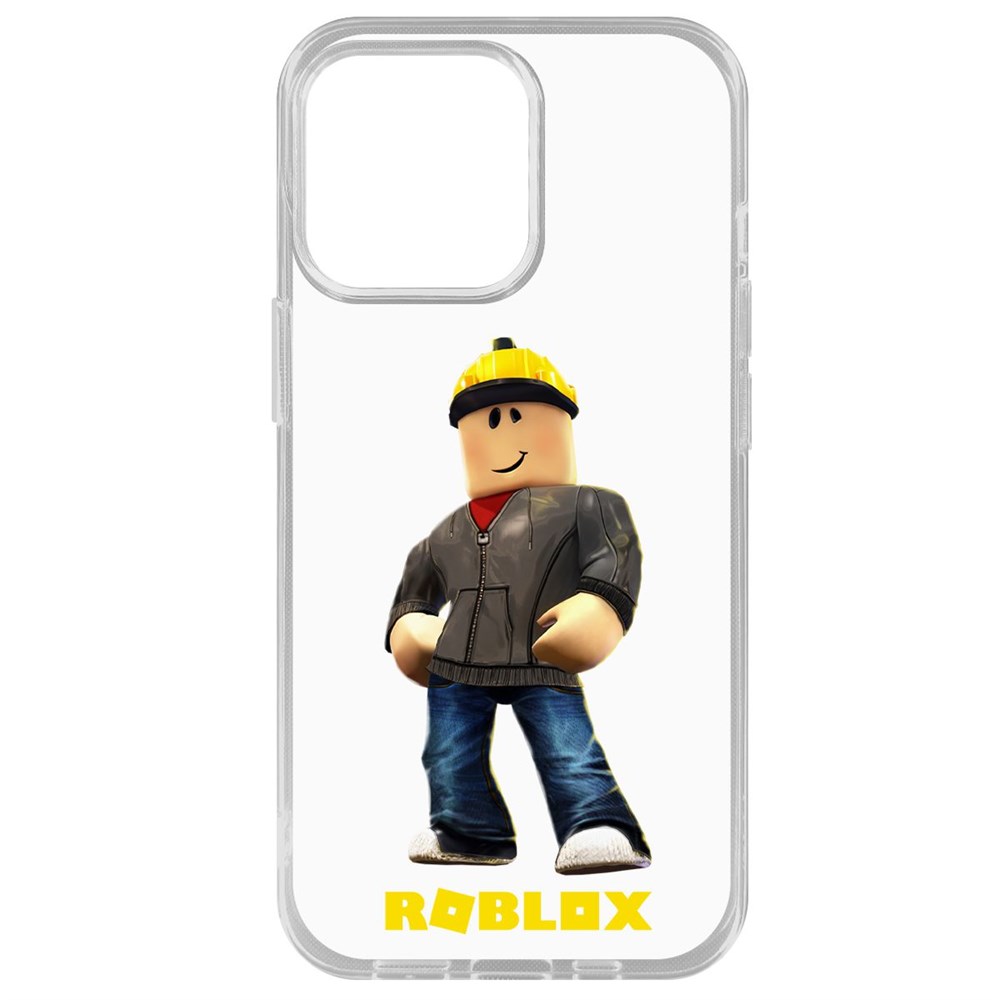 

Чехол-накладка Krutoff Clear Case Roblox-Строитель для iPhone 14 Pro Max, Прозрачный