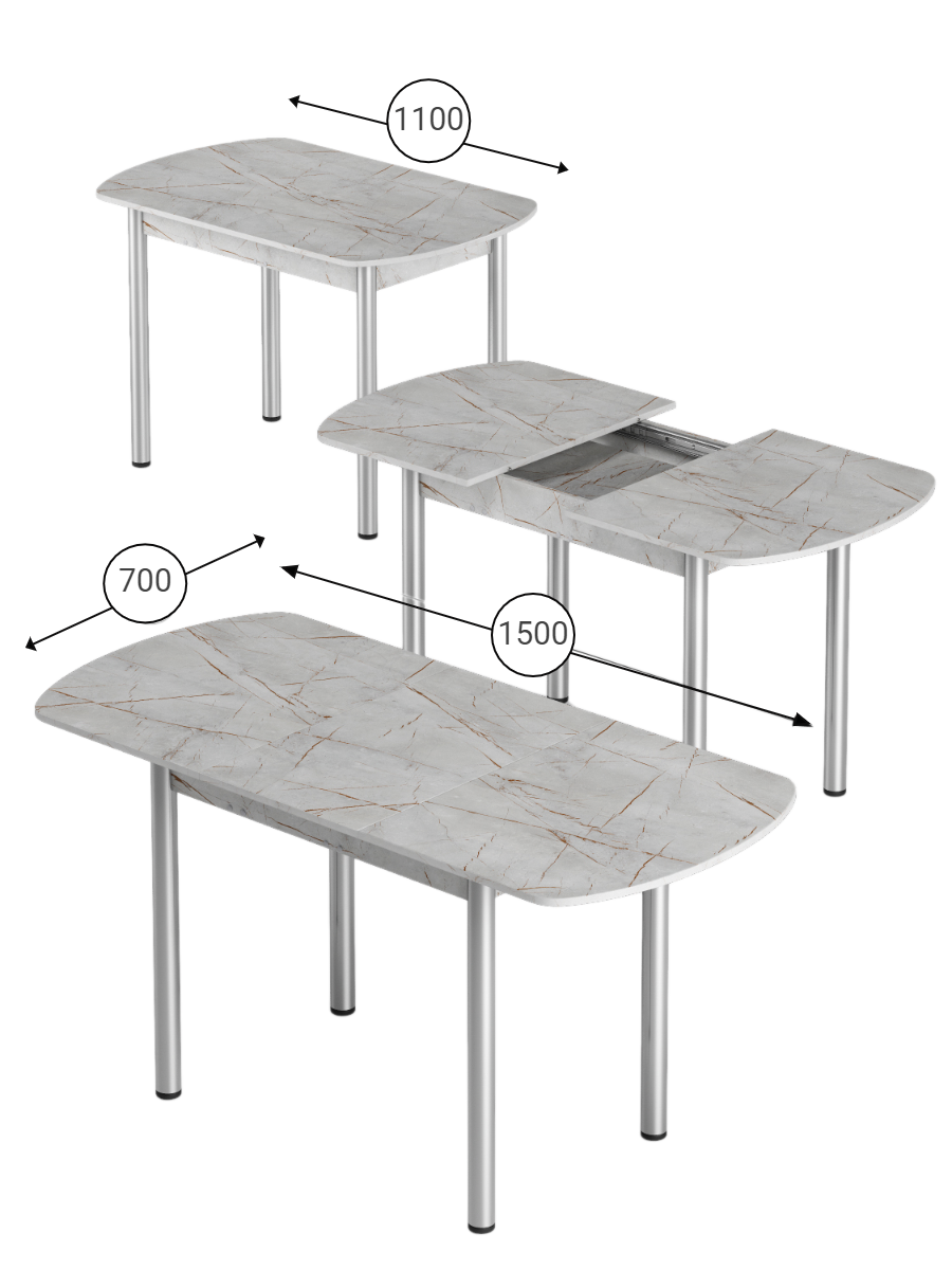 Стол раздвижной для кухни и столовой из ЛДСП , КЕА