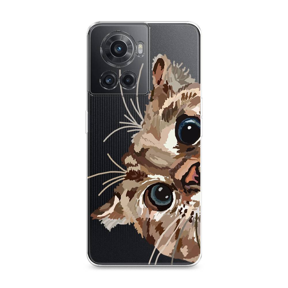 

Чехол на OnePlus 10R "Любопытный кот", Коричневый;синий;черный, 153050-1