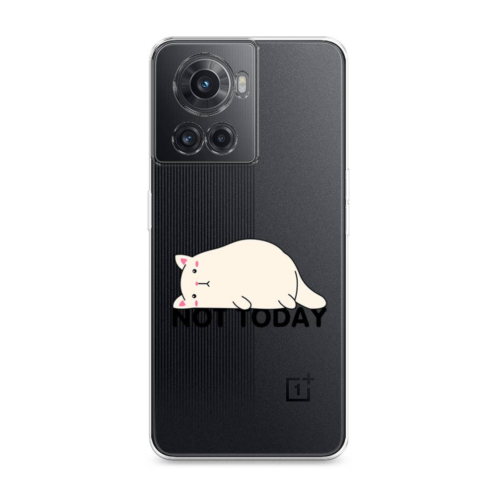 

Чехол на OnePlus 10R "Cat not today", Белый;розовый;черный, 153050-1