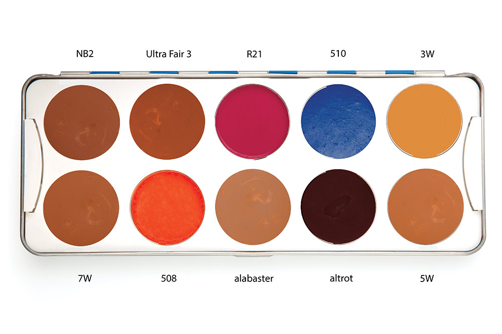 

Грим спиртовой водостойкий в палитре 10 цв./Body Illustration Make-up Palette 10Col.20гр.2, Разноцветный