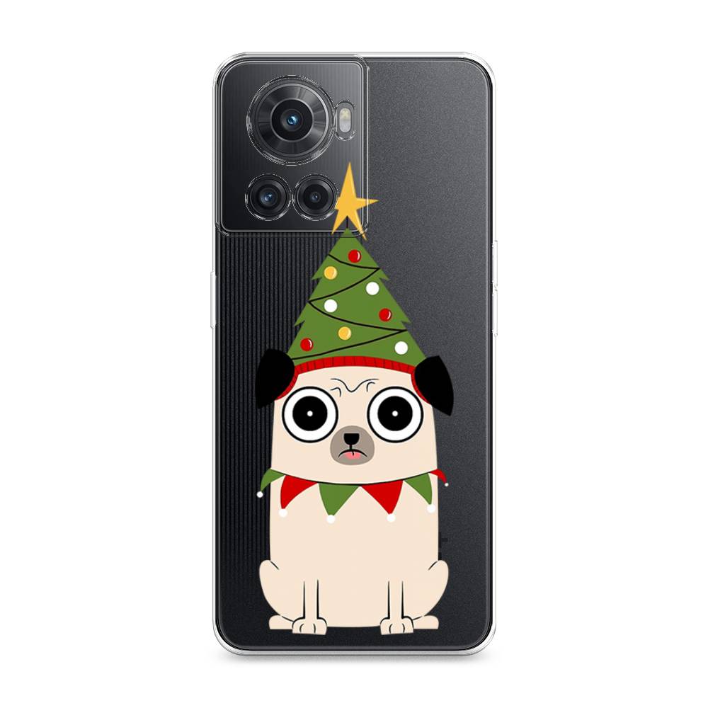 

Чехол на OnePlus 10R "Собачка с ёлочкой", Бежевый;красный;зеленый, 153050-1