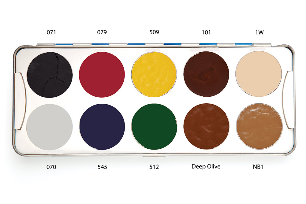 

Грим спиртовой водостойкий в палитре 10 цв./Body Illustration Make-up Palette 10Col.20гр.1, Разноцветный