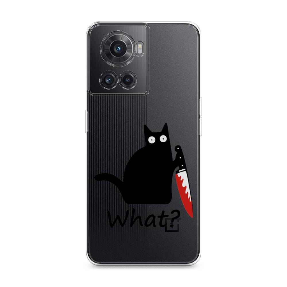 

Чехол на OnePlus 10R "Котик с ножом", Черный;красный, 153050-6