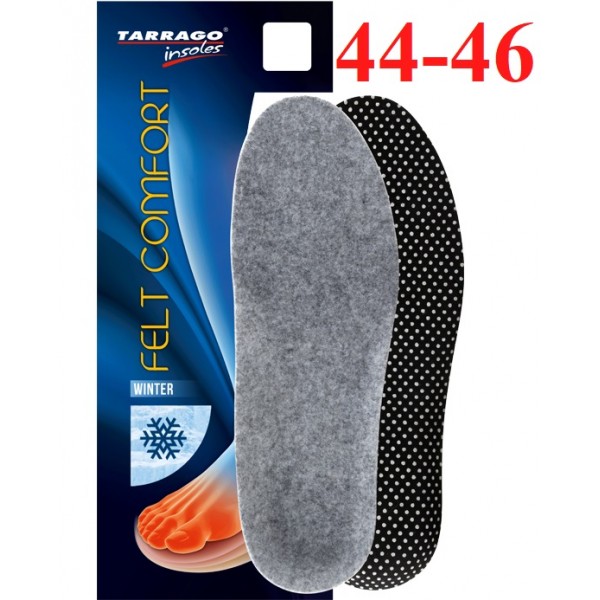 фото Стельки для обуви tarrago felt comfort зимние из войлока р.44-46