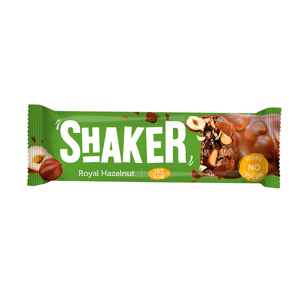 

Батончик Shaker глазированный, без сахара, фундук, 35 г