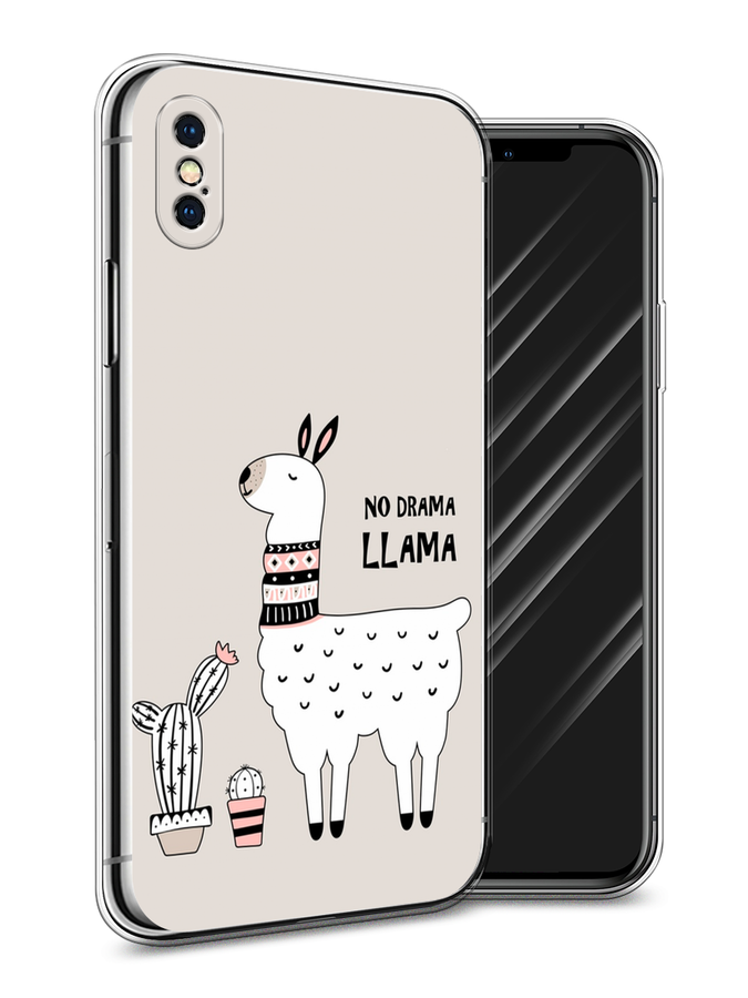 

Чехол Awog на Apple iPhone XS Max (10S Max) / Айфон XS Max (10S Max) "No drama LLama", Разноцветный, 11950-2
