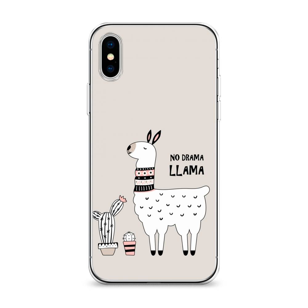 фото Силиконовый чехол "no drama llama" на apple iphone xs max (10s max) awog