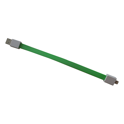 Кабель USB Apple iPhone Lightning дизайн браслет плоский <зеленый>