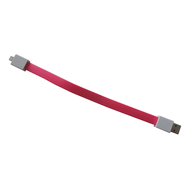 Кабель USB Apple iPhone Lightning дизайн браслет плоский <розовый>