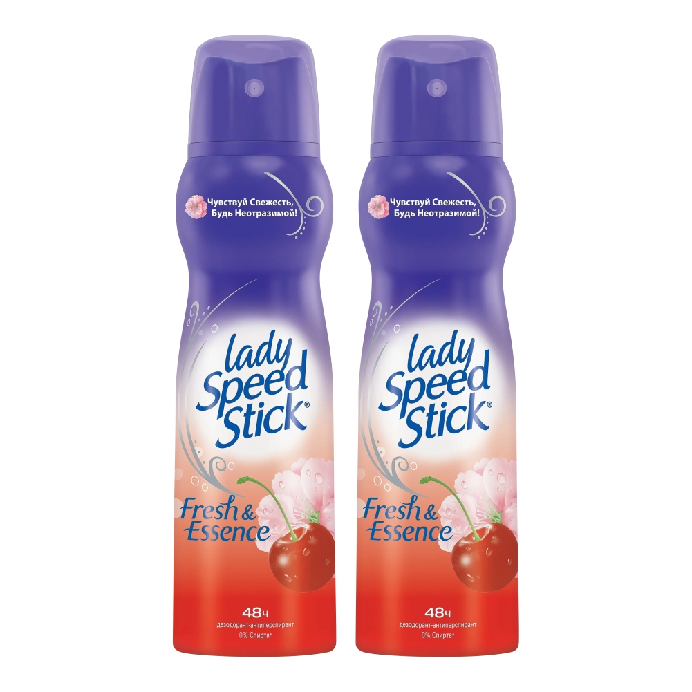 Комплект Дезодорант-спрей Lady Speed Stick FRESH ESSENCE Цветок вишни 150 мл х 2 шт пот в сапогах спрей для ног освежающий le fresh 50