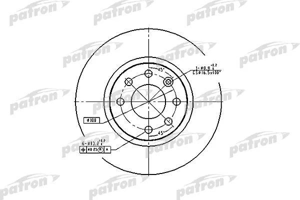 

Диск тормозной передн VOLVO: 440 K 88-96, 460 L 88-96, 480 E 86-96 PATRON PBD2564