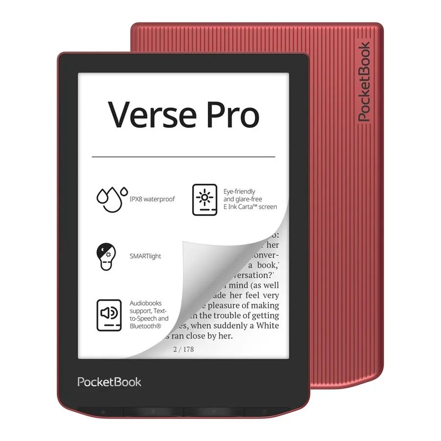 

Книга электронная PocketBook 634 Verse Pro 6", E-Ink Carta HD, с подсветкой, Passion Red, Красный, 634 Verse Pro 6