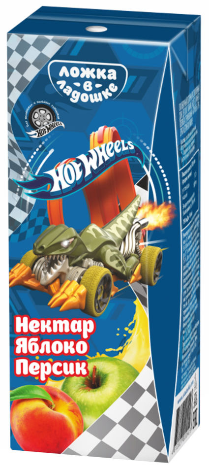 Сок Ложка в ладошке Hot Wheels Яблоко и Персик 200мл