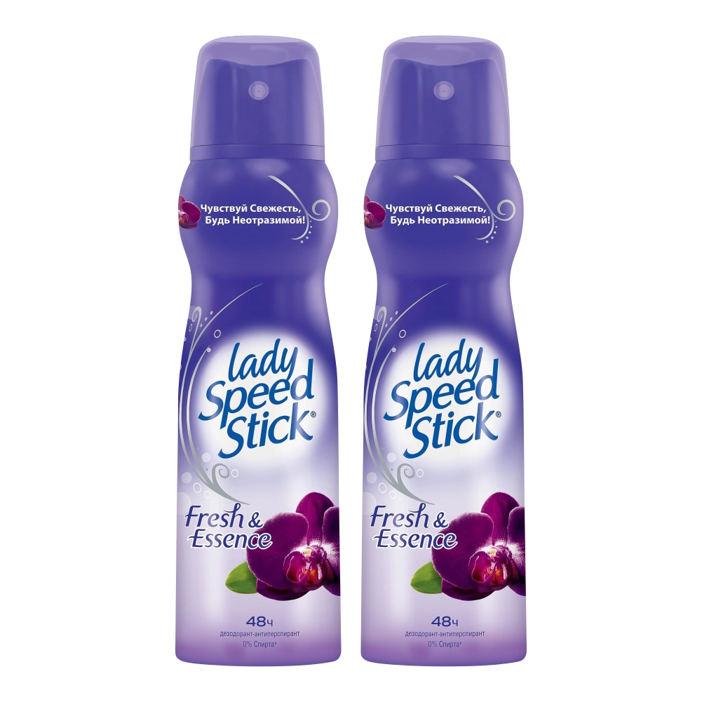 Комплект Дезодорант-спрей Lady Speed Stick Fresh Essence Чёрная Орхидея 150 Мл Х 2 Шт adarisa квасцовый дезодорант спрей без запаха нейтральный 100