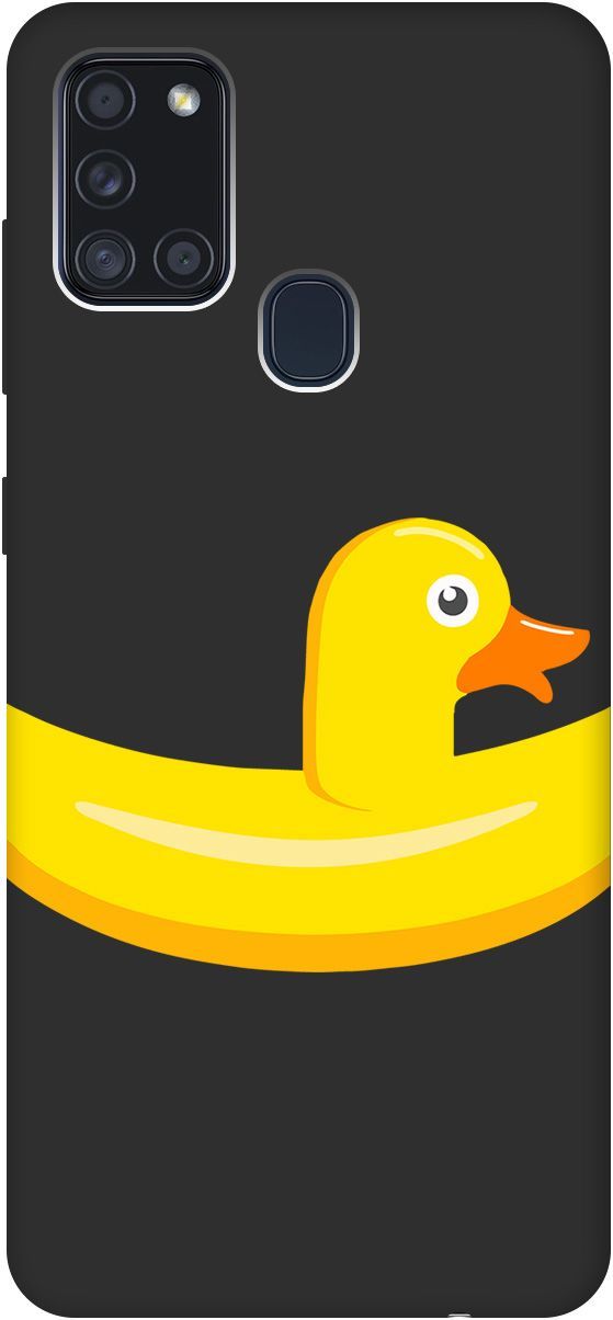 

Матовый чехол на Samsung Galaxy A21s "Duck Swim Ring" черный, Черный;белый, 8409