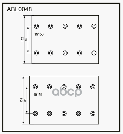

Накладки тормозные,комплект STD / WVA (19150/19151) ABL0048HD