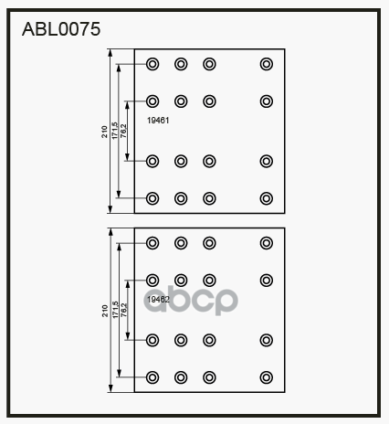 

Накладки тормозные,комплект STD / WVA (19461/19462) ABL0075HD