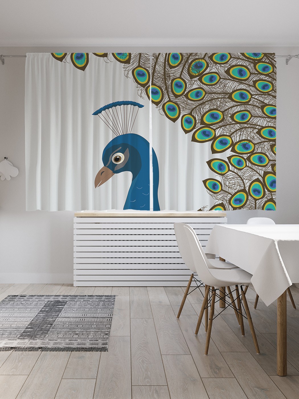 

Шторы JoyArty с фотопечатью "Королевский павлин" из сатена, 290х180 см, Королевский павлин