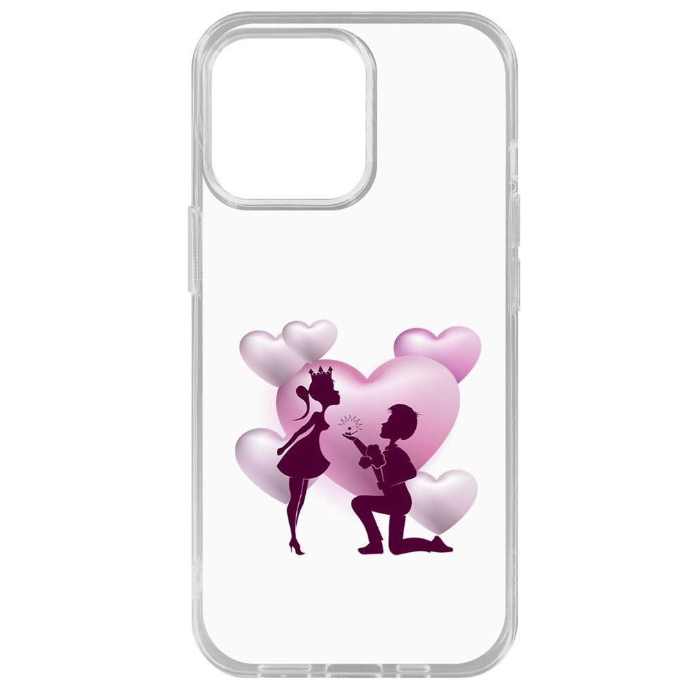 

Чехол-накладка Krutoff Clear Case Будь моей для iPhone 14 Pro Max, Прозрачный