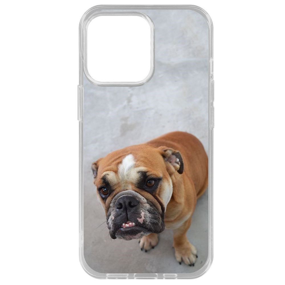 

Чехол-накладка Krutoff Clear Case Английский бульдог для iPhone 14 Pro Max, Прозрачный