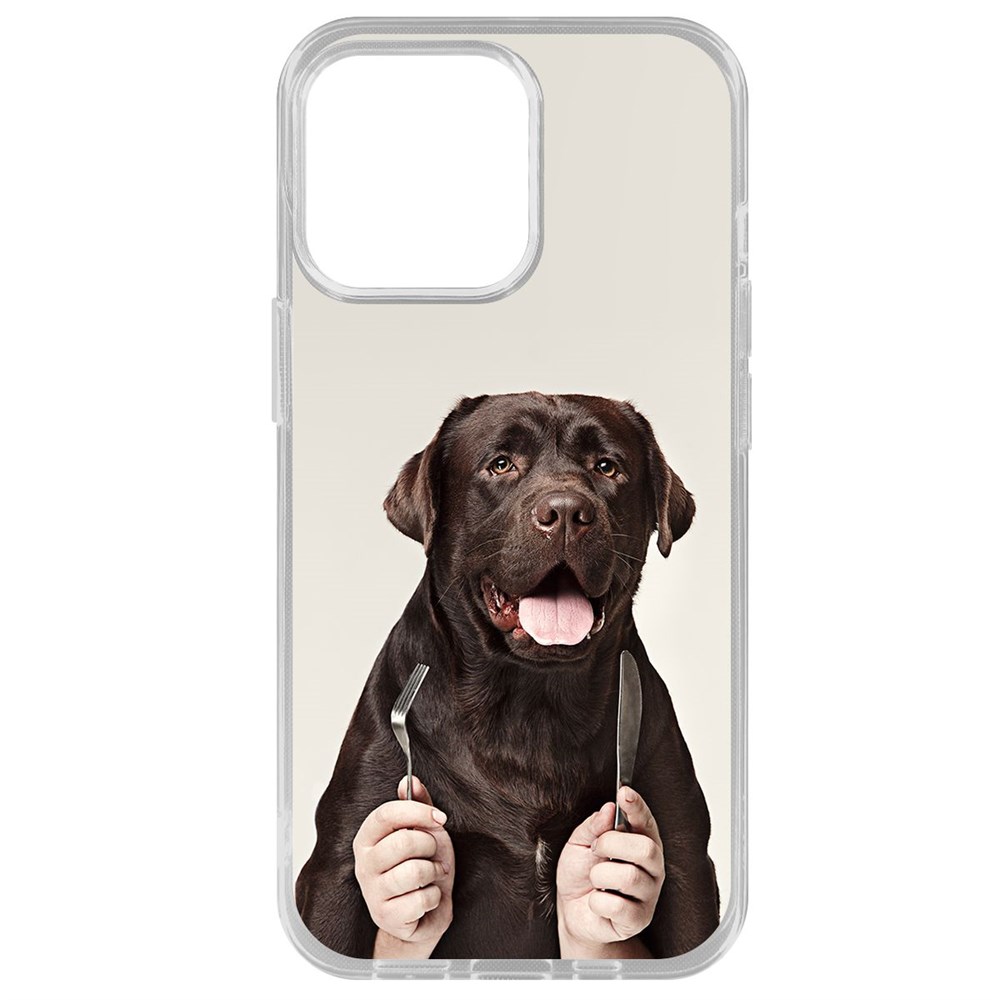

Чехол-накладка Krutoff Clear Case Время обеда для iPhone 14 Pro Max, Прозрачный