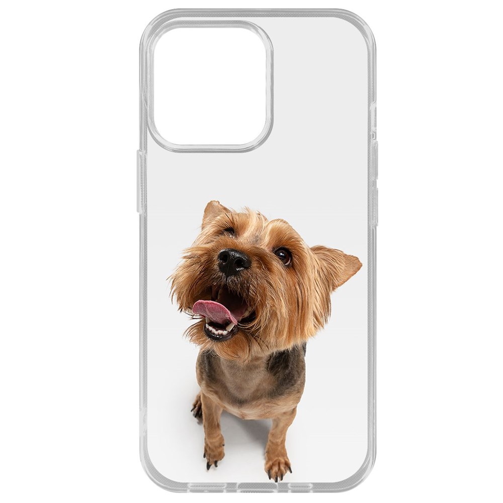 

Чехол-накладка Krutoff Clear Case Йоркширский терьер для iPhone 14 Pro Max, Прозрачный