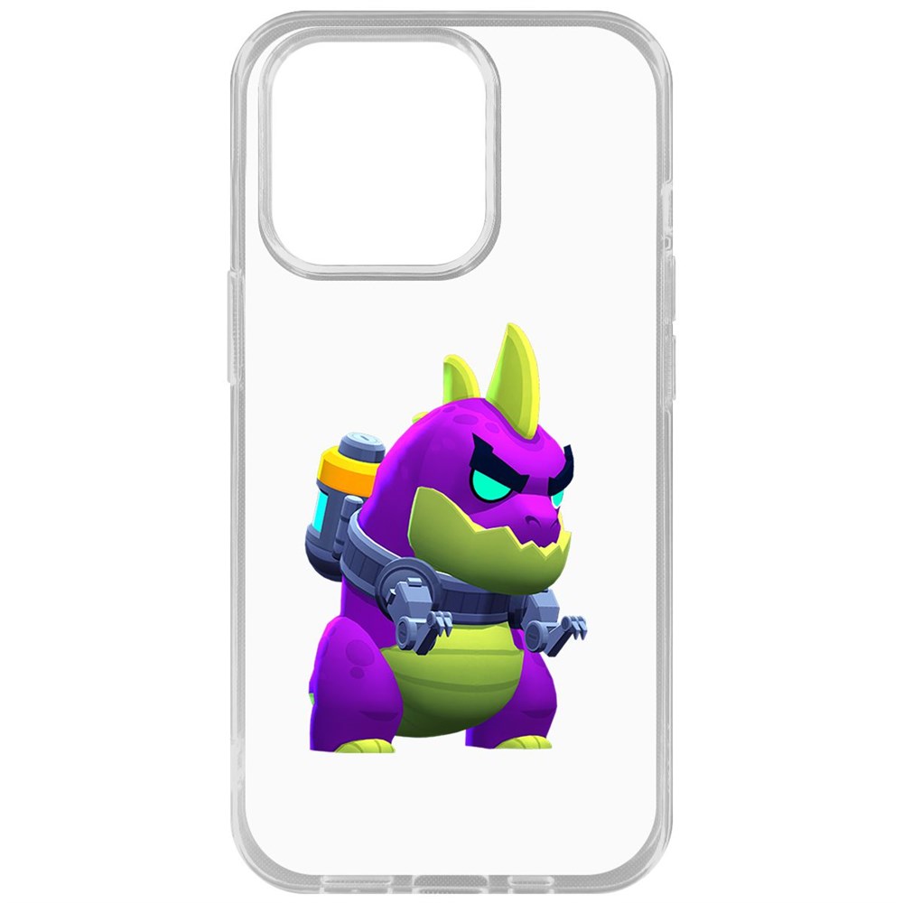 

Чехол-накладка Krutoff Clear Case Brawl Stars-Мегамонстр для iPhone 14 Pro, Прозрачный