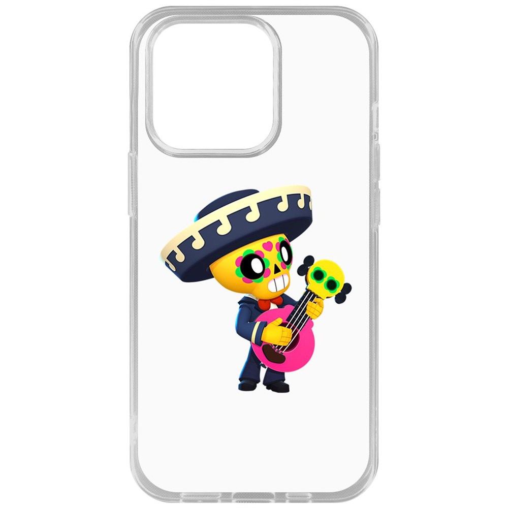 

Чехол-накладка Krutoff Clear Case Brawl Stars-Поко для iPhone 14 Pro, Прозрачный