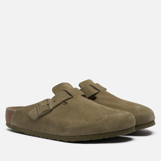 фото Шлепанцы мужские birkenstock boston suede бежевые 45 eu