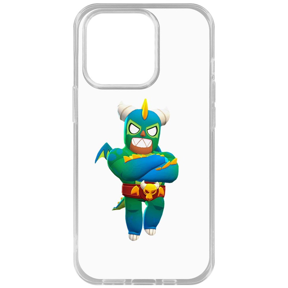 

Чехол-накладка Krutoff Clear Case Brawl Stars-Эль Дракон Вердозо для iPhone 14 Pro, Прозрачный